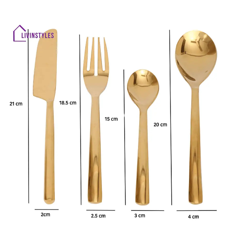 Ava Luxe Gold Cutlery Set