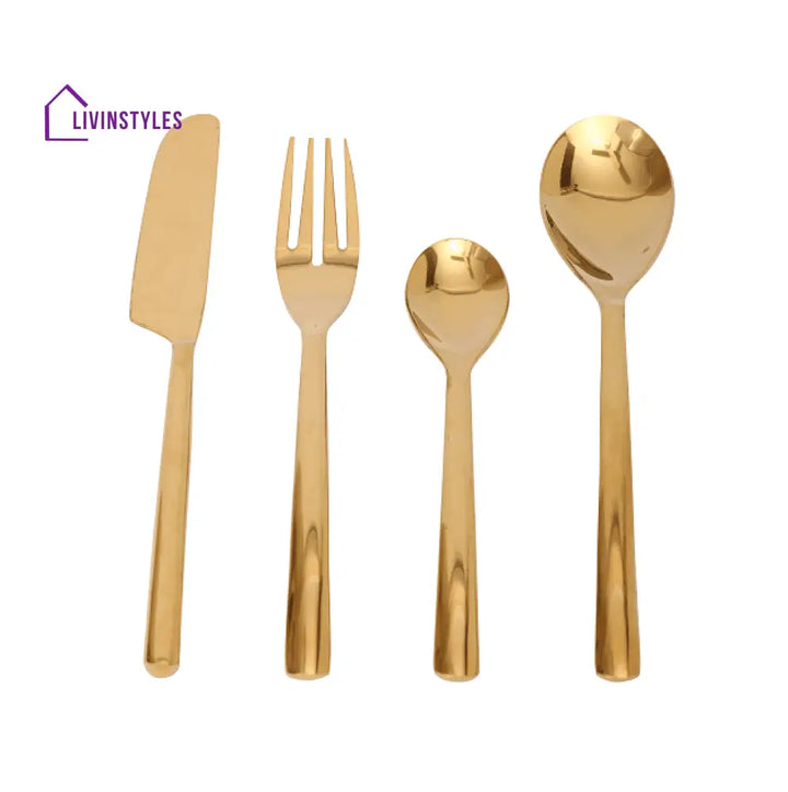 Ava Luxe Gold Cutlery Set