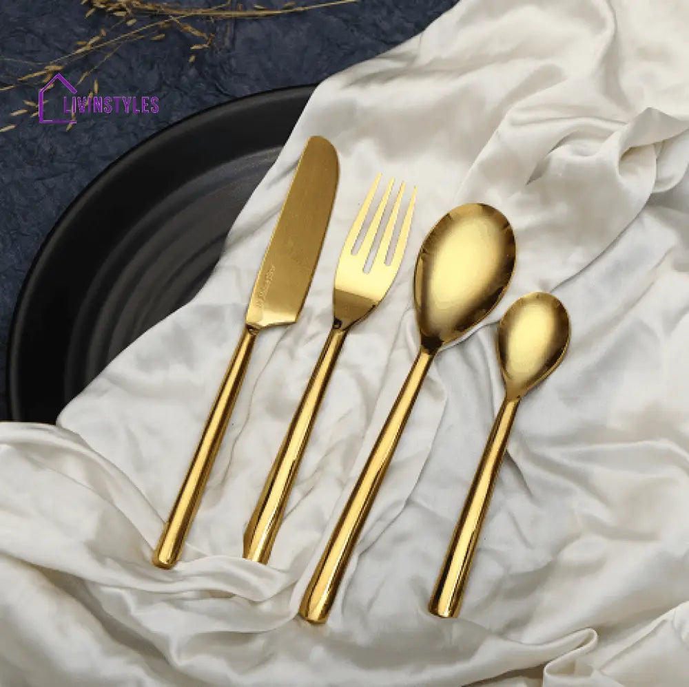 Ava Luxe Gold Cutlery Set