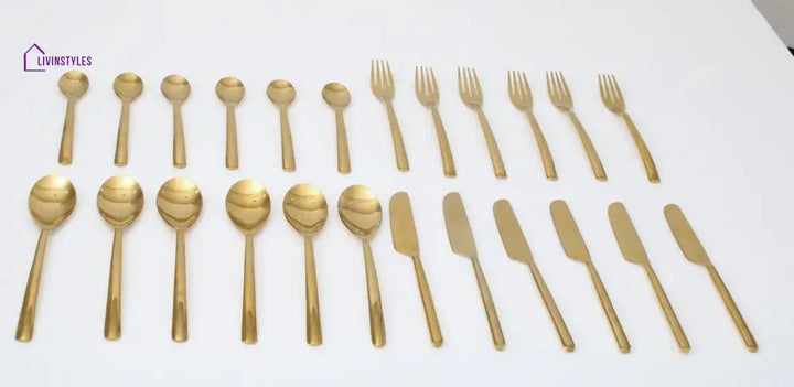 Ava Luxe Gold Cutlery Set Of 24