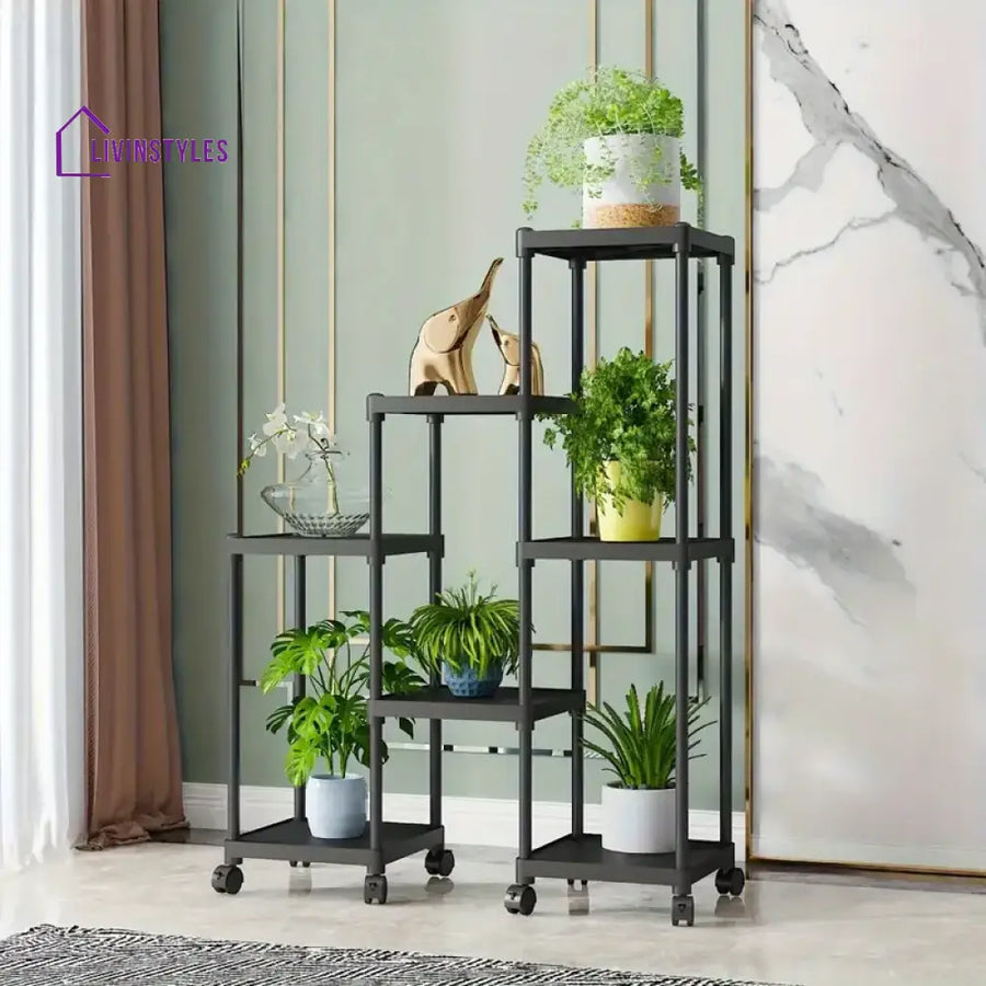 Avinash Metal Plant Stand With Wheels For Balcony