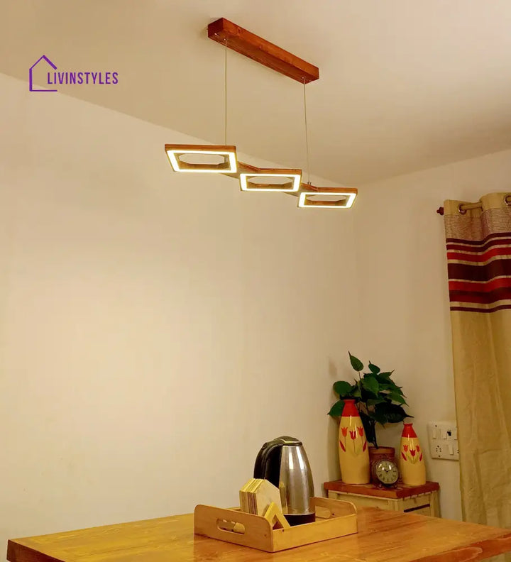 Awry 36 Brown Wooden Led Hanging Lamp Lamps