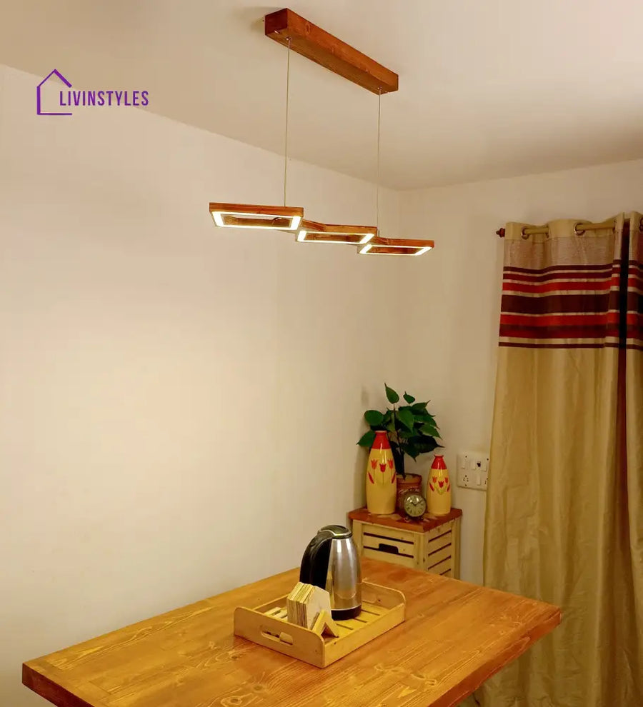 Awry 36 Brown Wooden Led Hanging Lamp Lamps