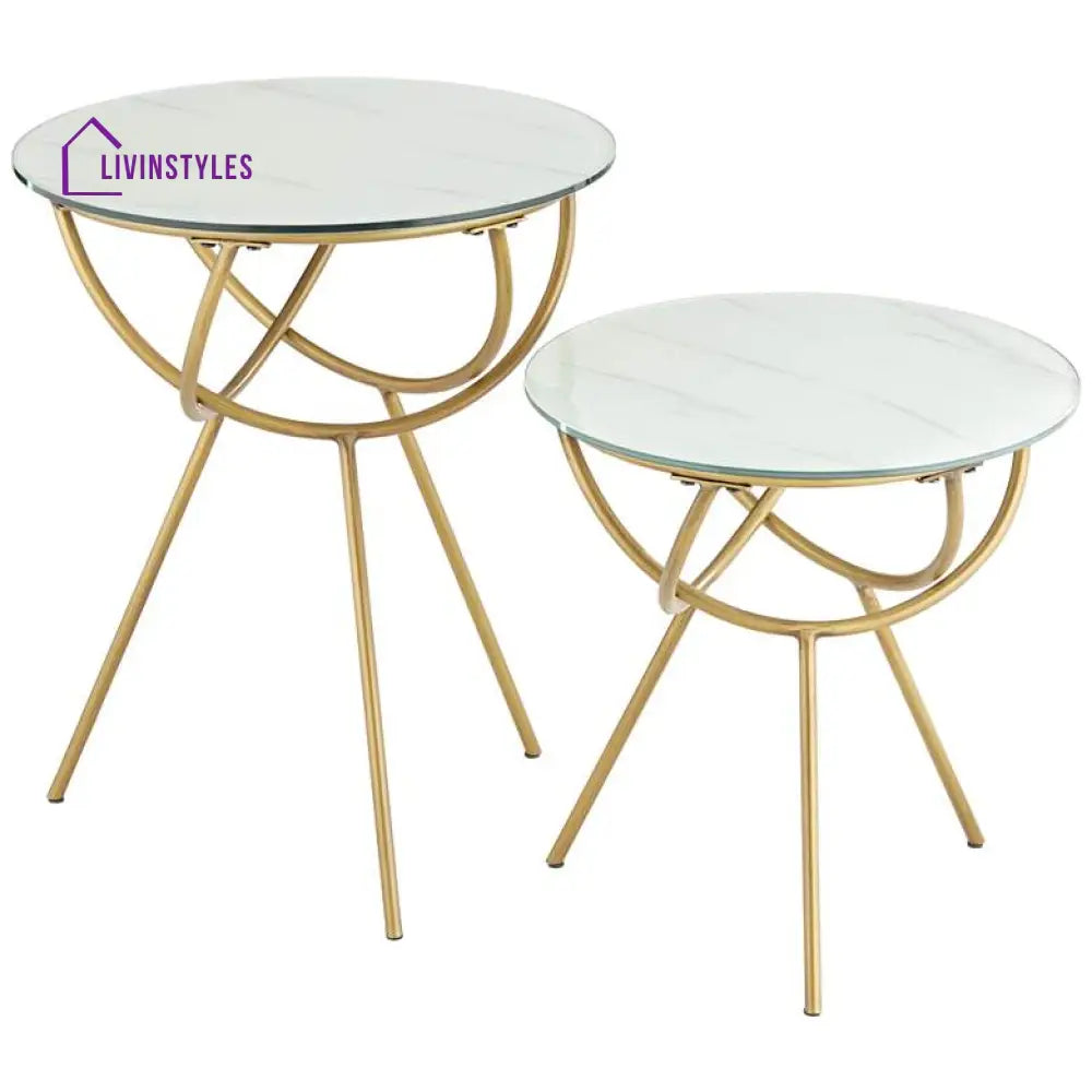 Ayaan Metal Side Table For Living Room - Set Of 2