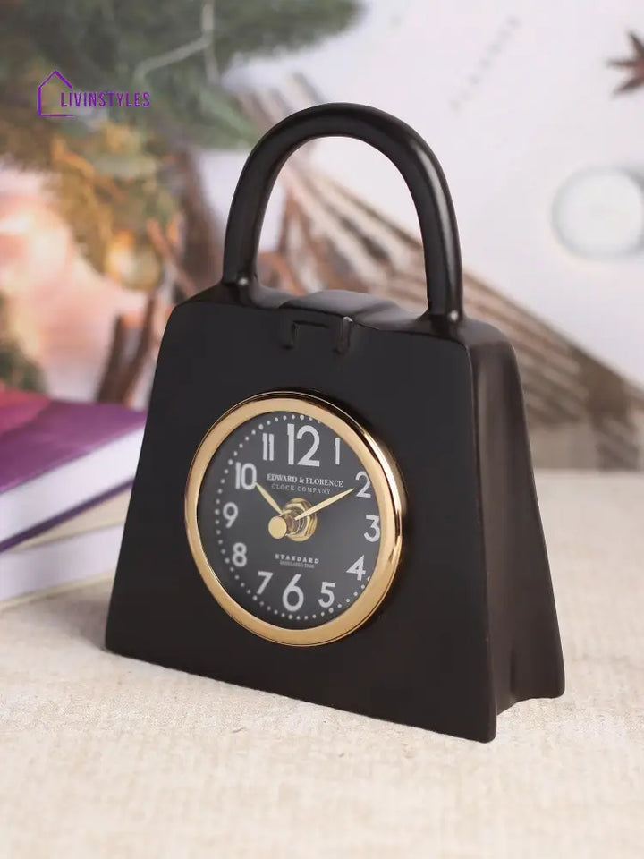 Bag Of Time Table Clock In Gold Clock