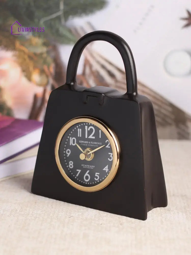 Bag Of Time Table Clock In Gold Clock