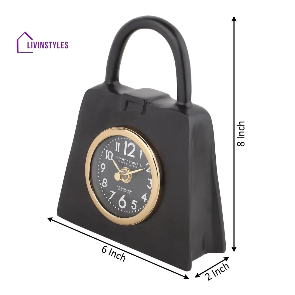 Bag Of Time Table Clock In Gold Clock