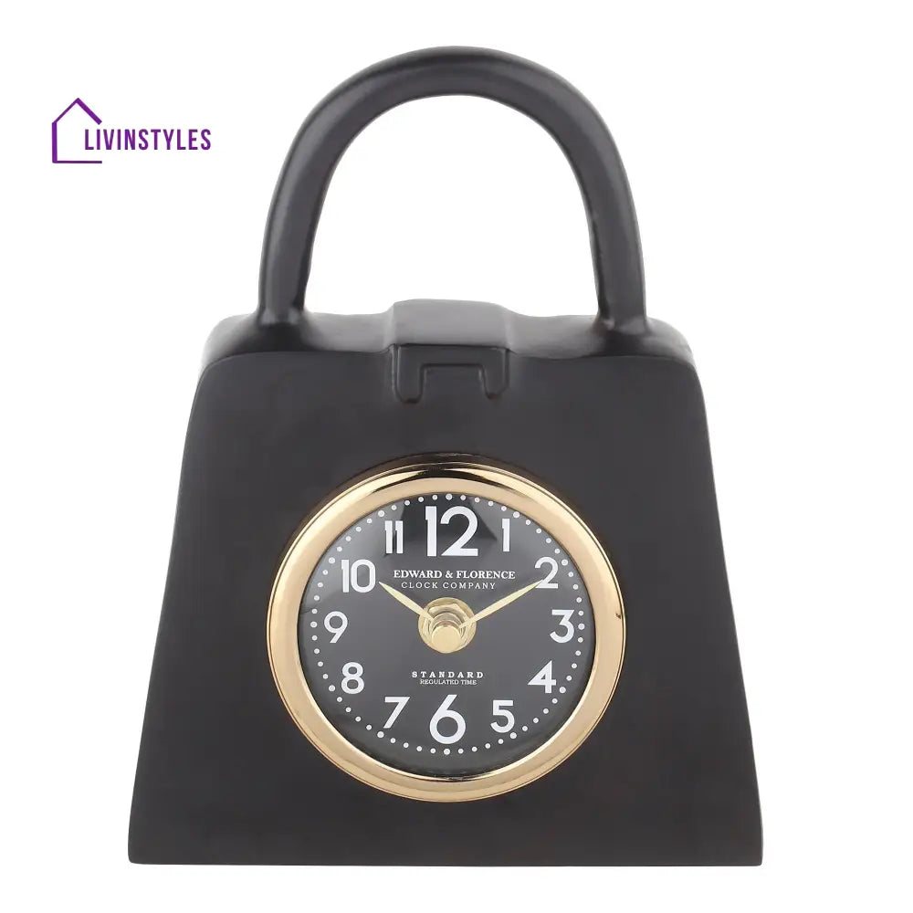 Bag Of Time Table Clock In Gold Clock