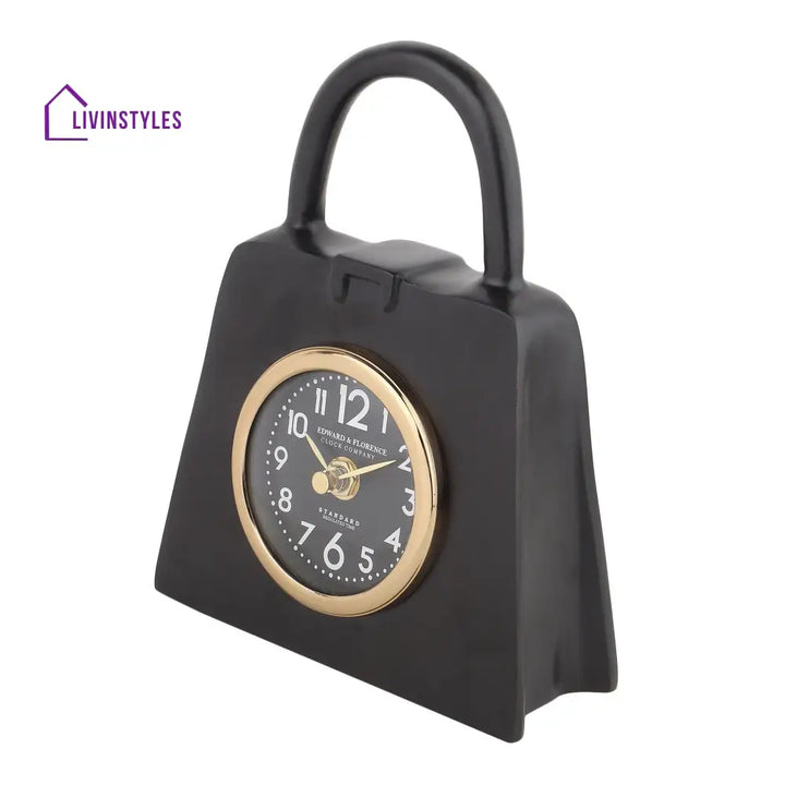 Bag Of Time Table Clock In Gold Clock