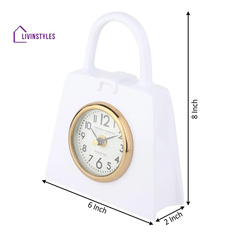 Bag Of Time Table Clock In White Clock