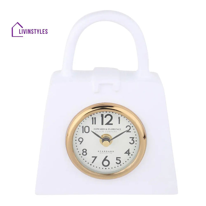 Bag Of Time Table Clock In White Clock