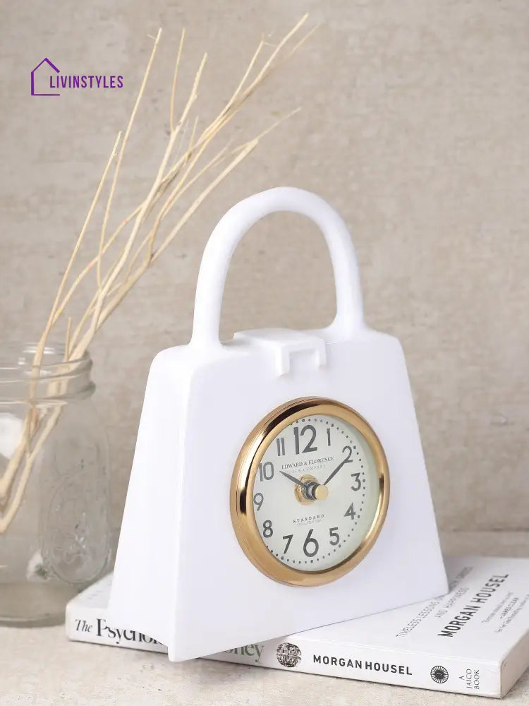 Bag Of Time Table Clock In White Clock