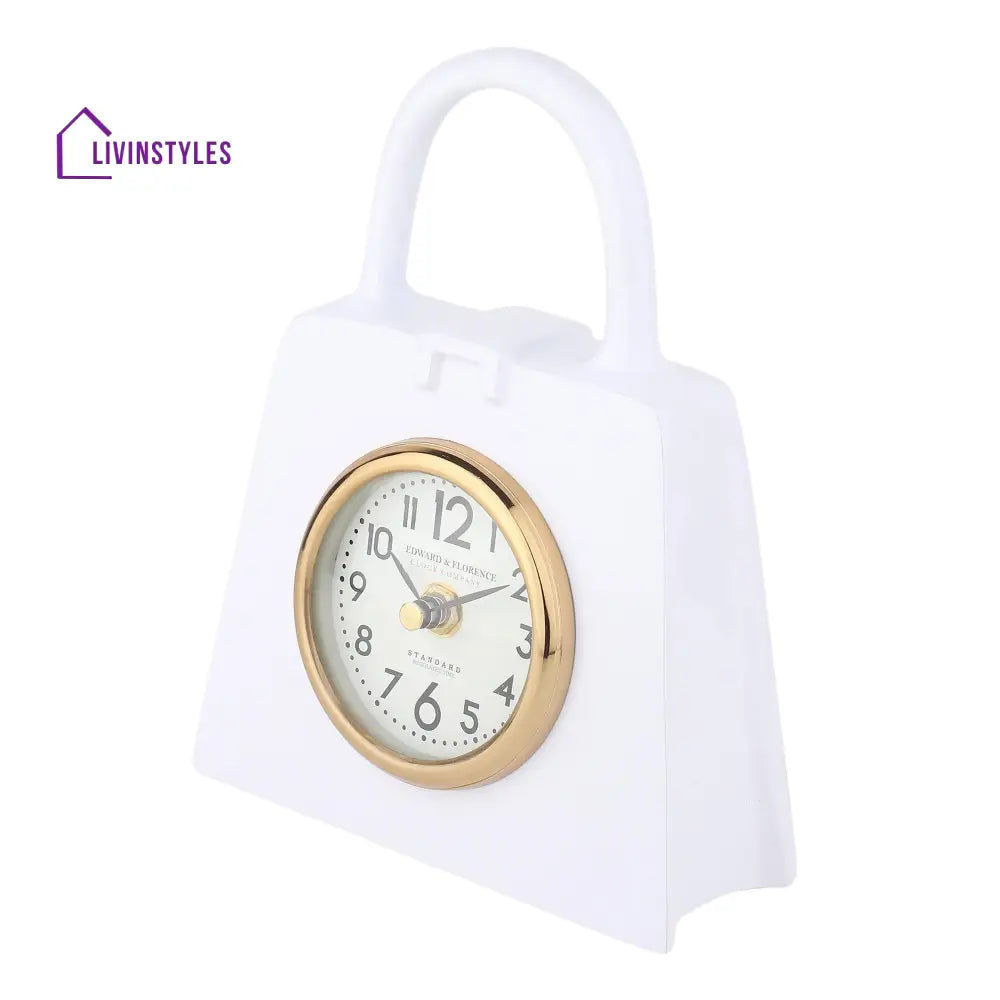 Bag Of Time Table Clock In White Clock