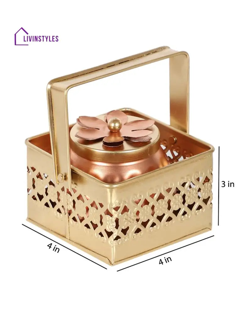 Basket With Single Iron Jar Diya