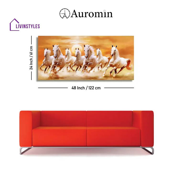 Beautiful Seven Running Horses Canvas Big Wall Painting Wall Painting