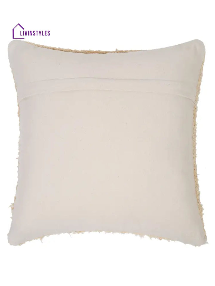 Beige Color Hand Woven Cotton Cushion Cover Set Of 2 (20X20 Inch)