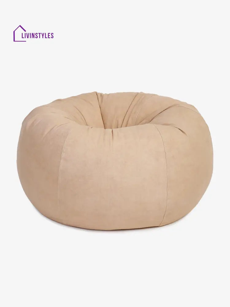 Beige Cotton Xxl Bean Bag Cover