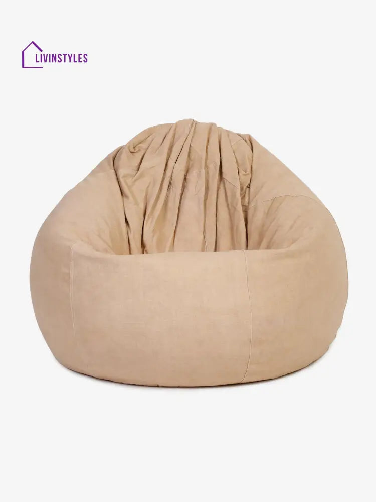 Beige Cotton Xxl Bean Bag Cover