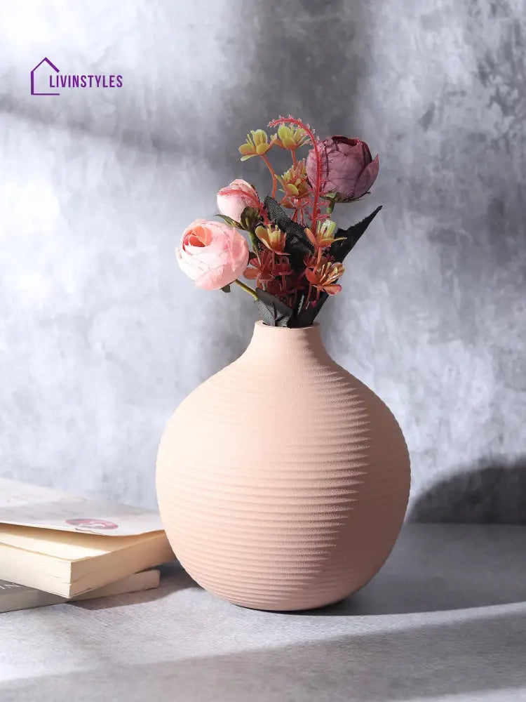 Bella Peach Enamel Vase Pot