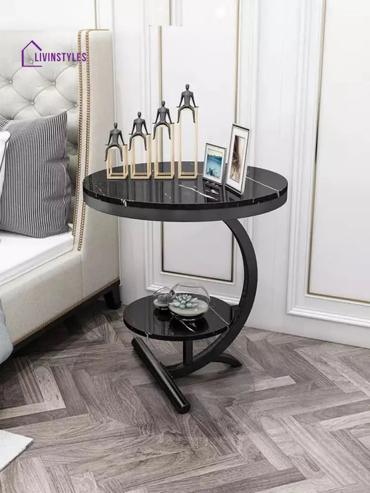 Bellemoor C Shaped Table - Black End Tables