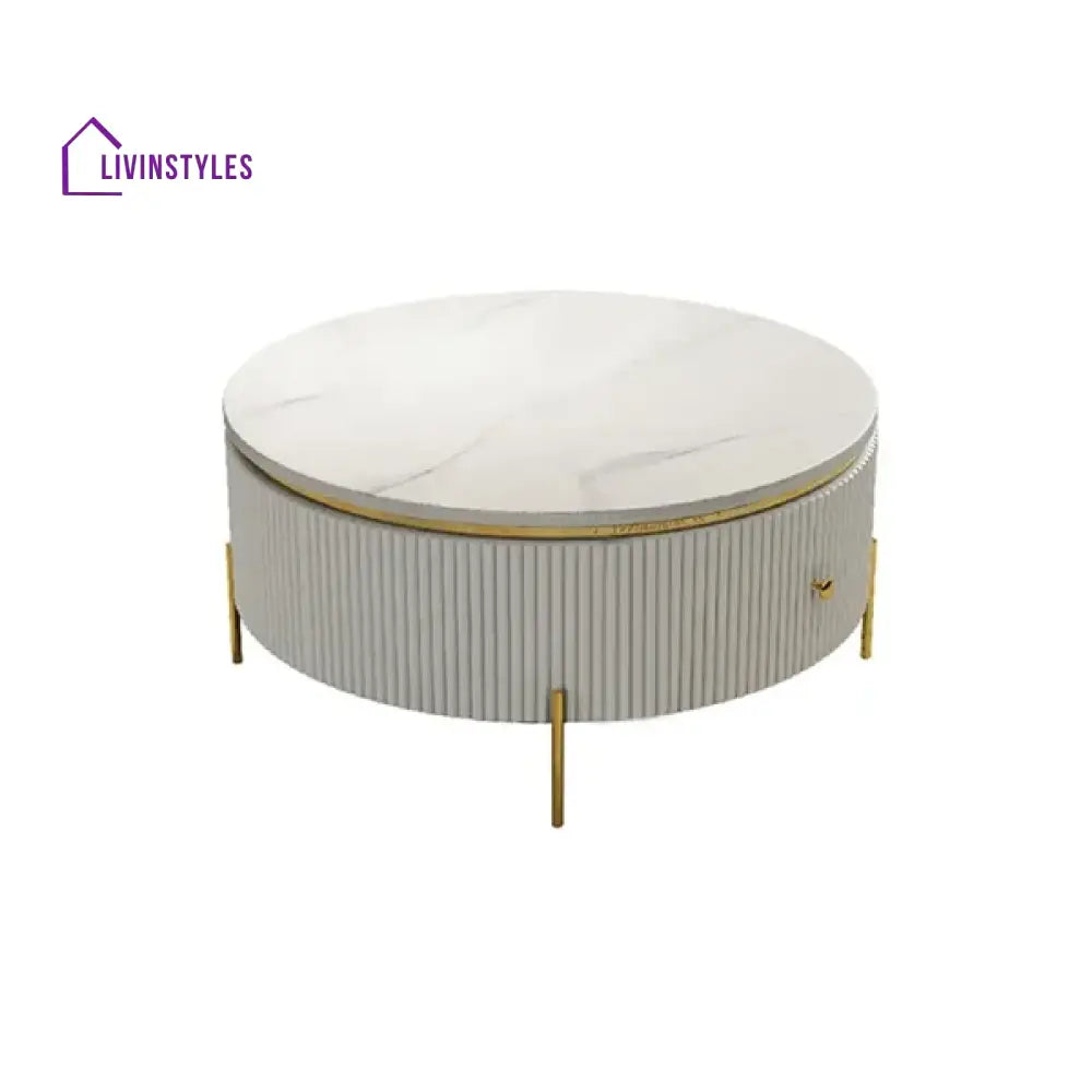 Belly Modern Round Coffee Table With Storage Tables