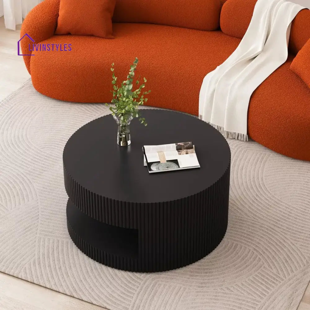 Beloslava MDF Black Coffee Table for Living Room