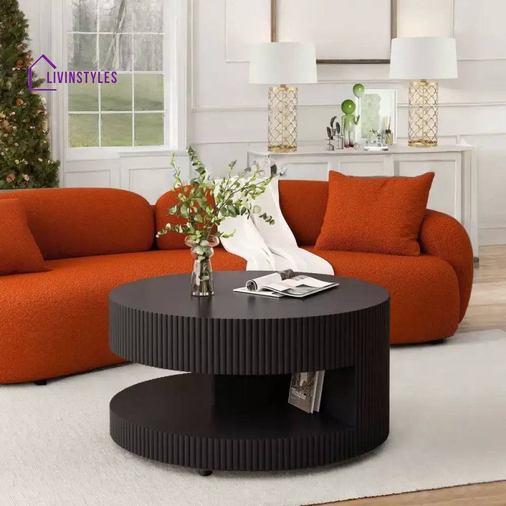 Beloslava MDF Black Coffee Table for Living Room