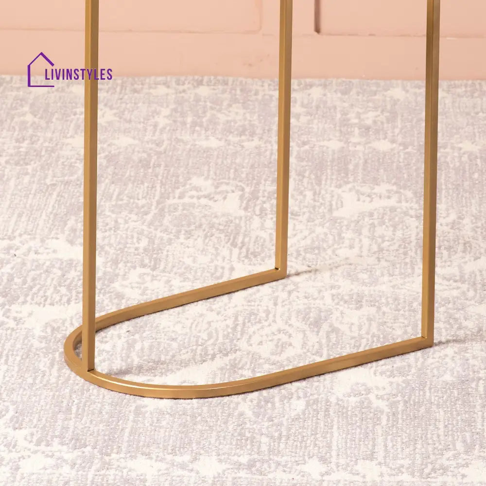 Bhavana Contemporary Metallic Magazine End Table In Gold Color Furniture