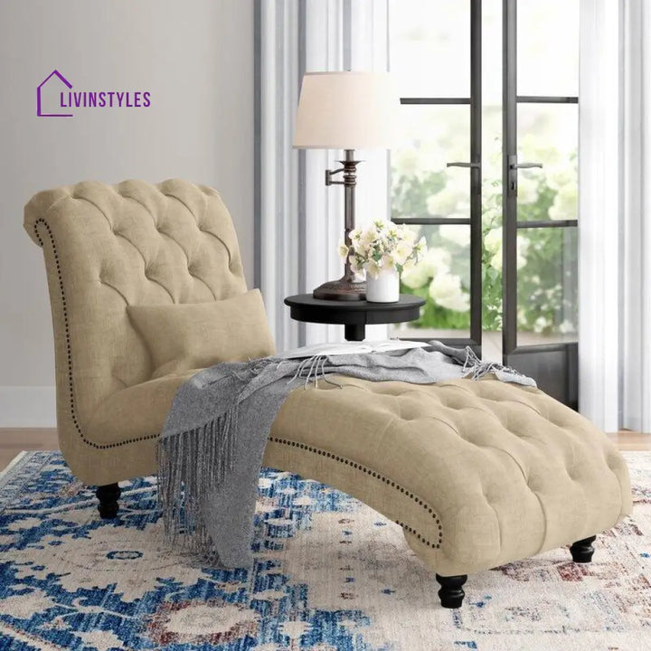 Bhavana Modern Premium Chaise Lounge For Your Office And Home Cream