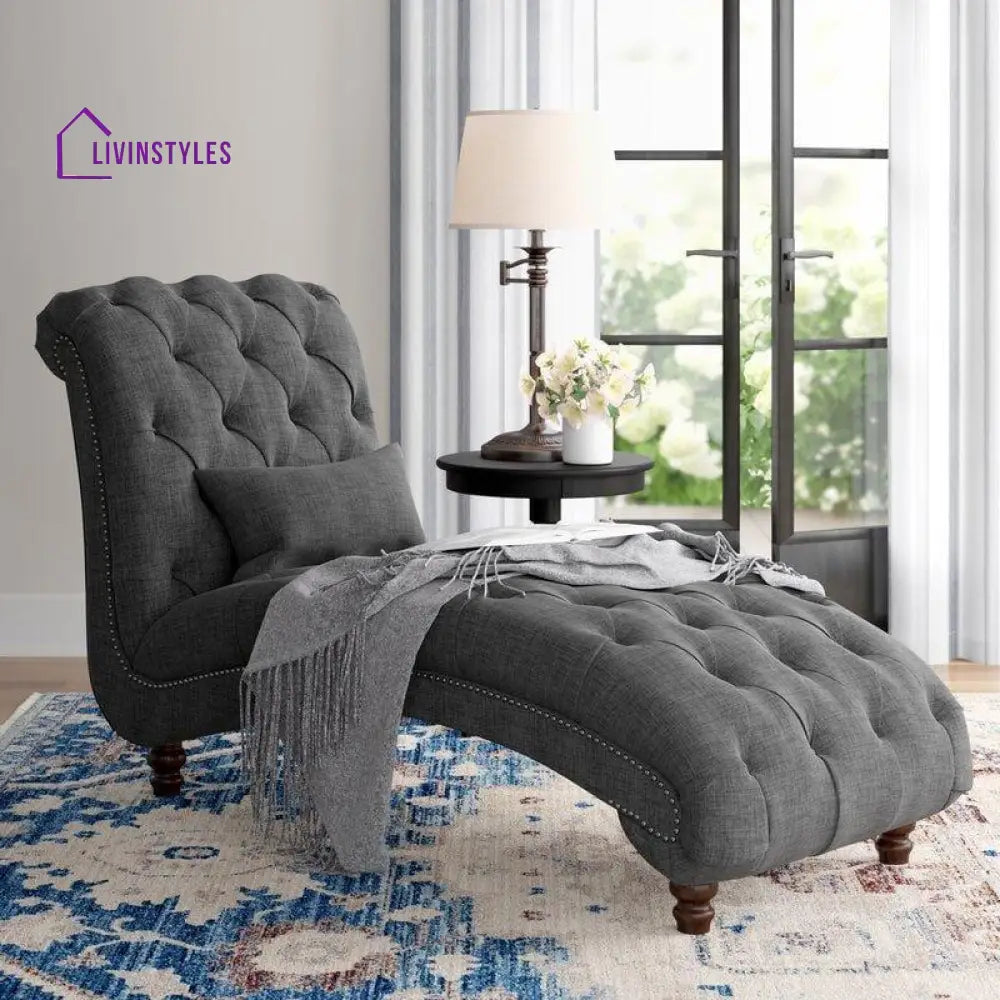 Bhavana Modern Premium Chaise Lounge For Your Office And Home Dark Gray