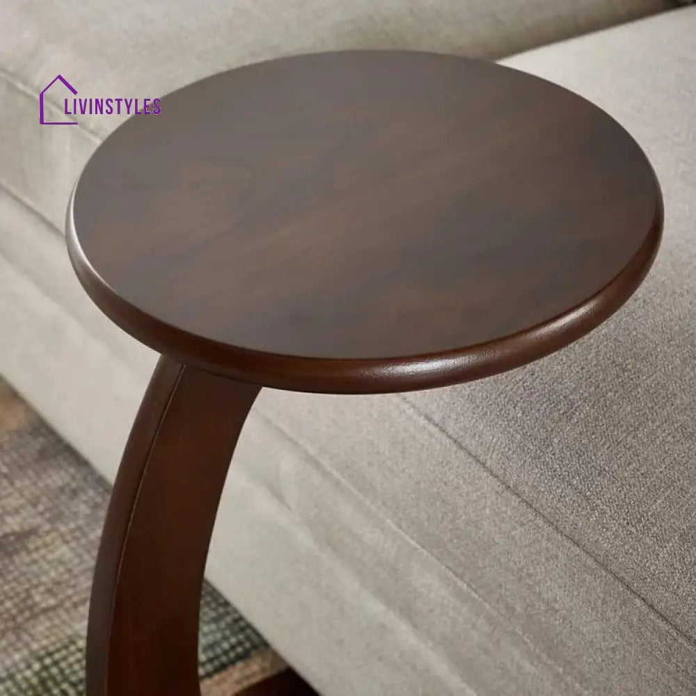 Bhavya Sheesham Wood C Shaped Side Table For Living Room And Bedroom