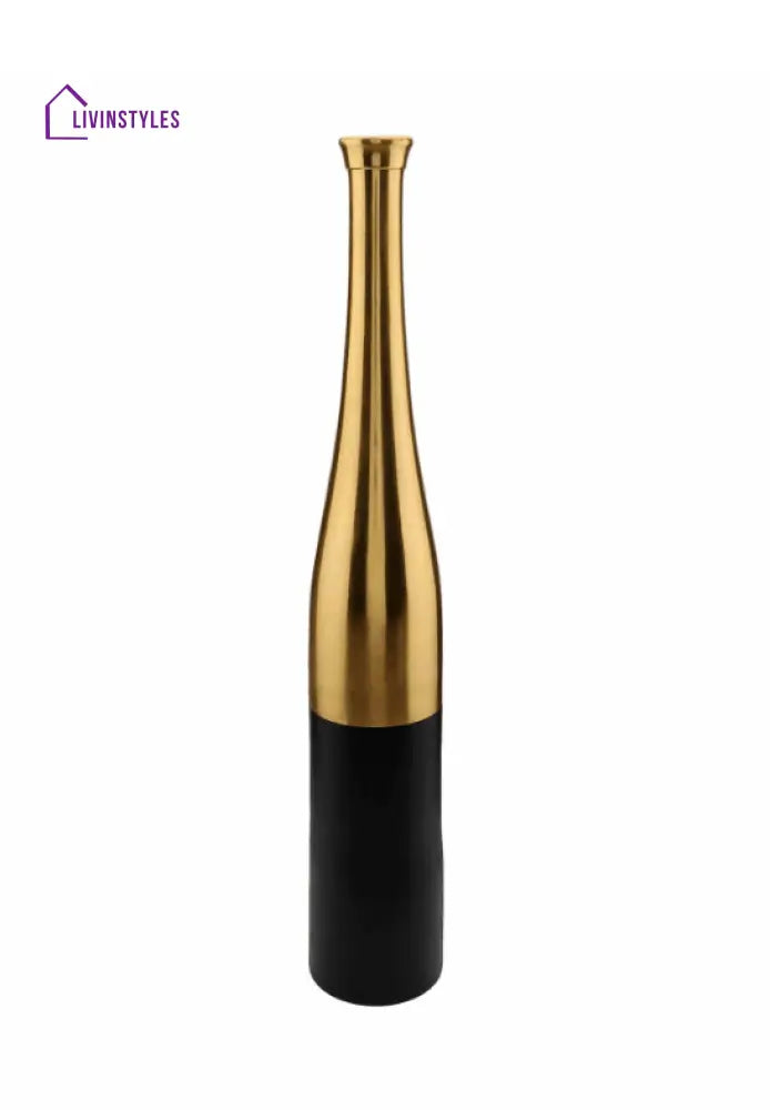 Black And Gold Champagne Large Bottle Vase