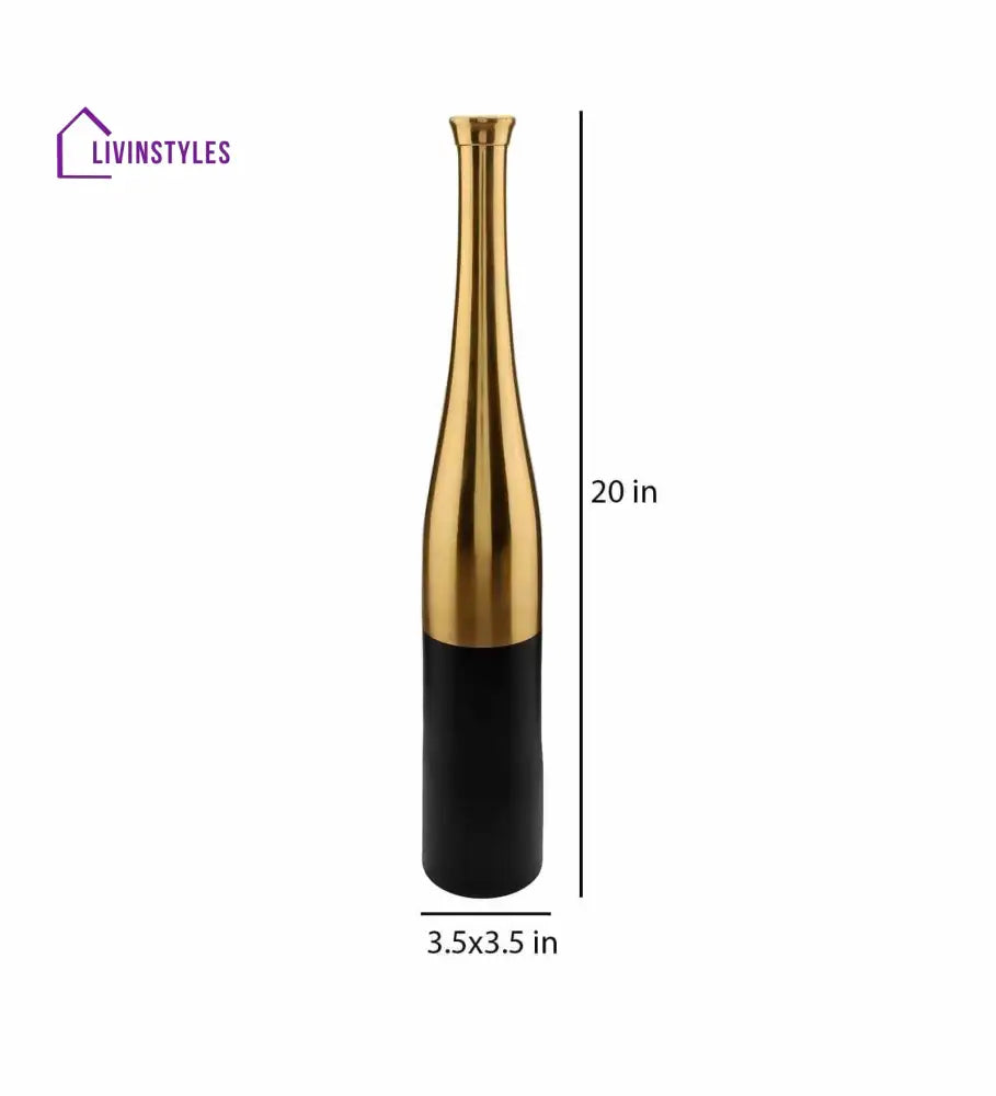 Black And Gold Champagne Large Bottle Vase