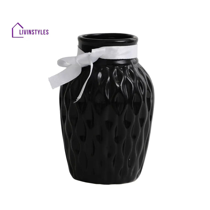 Black Wavecera Vase Pot