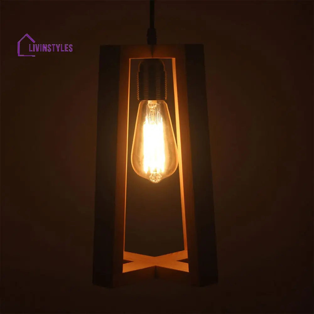 Blender Beige Wooden Single Hanging Lamp Lamps