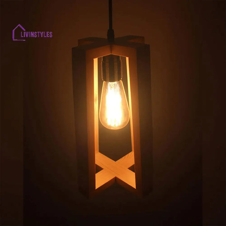 Blender Beige Wooden Single Hanging Lamp Lamps