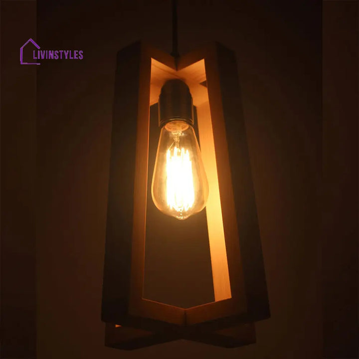 Blender Beige Wooden Single Hanging Lamp Lamps