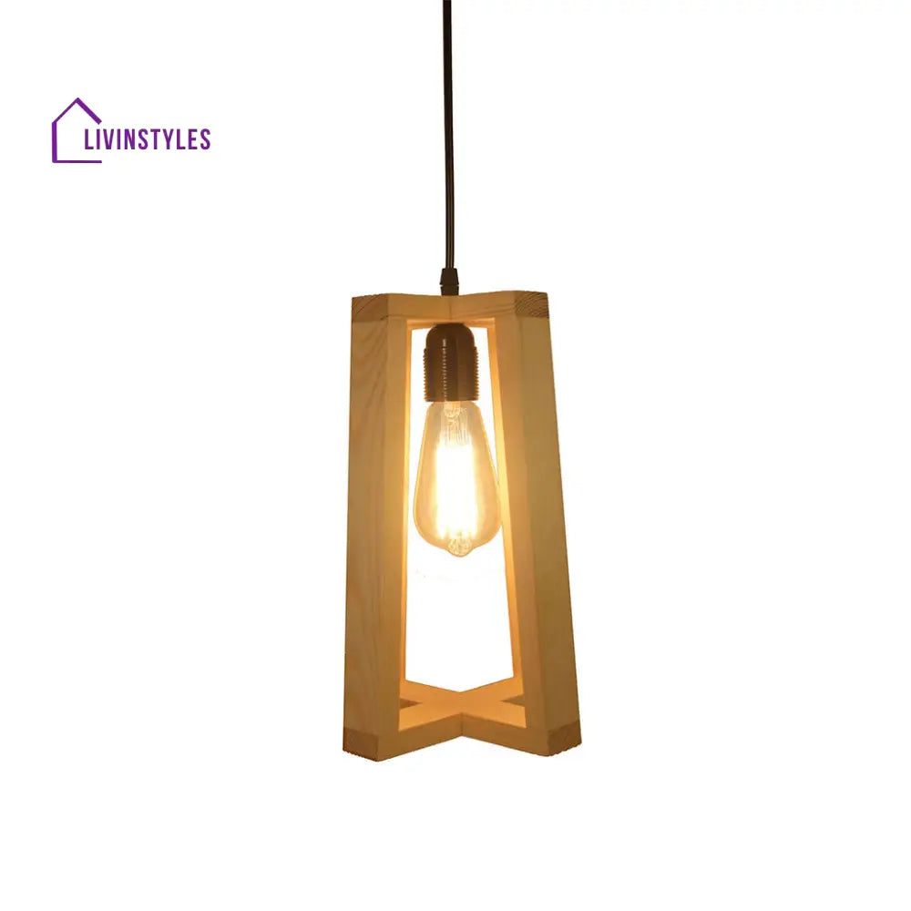 Blender Beige Wooden Single Hanging Lamp Lamps