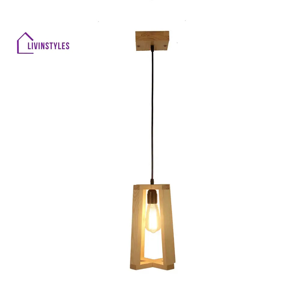 Blender Beige Wooden Single Hanging Lamp Lamps