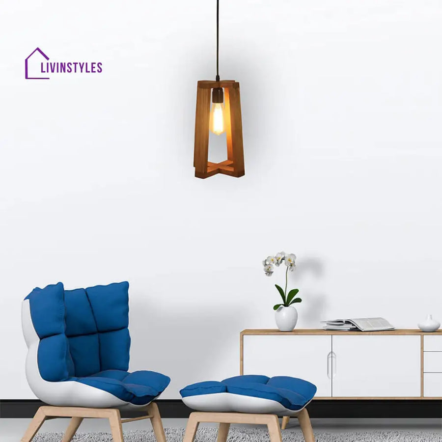 Blender Brown Wooden Single Hanging Lamp Lamps