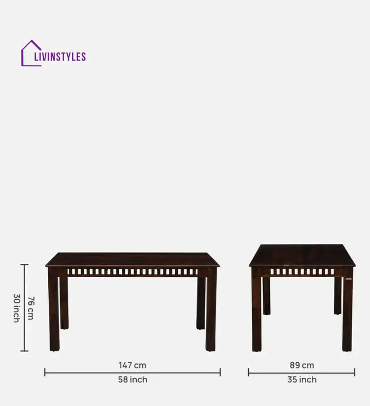 Bliss Sheesham Wood 6 Seater Dining Set Dining Set