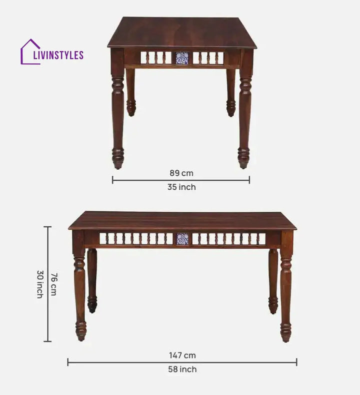 Bogdan Sheesham Wood 6 Seater Dining Set In Honey Finish Dinning Set