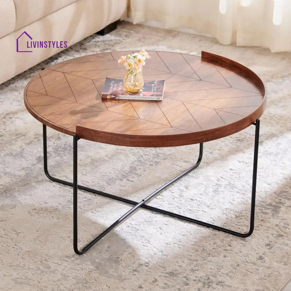 Bogolep Solid Wood Coffee Table with Metal Legs