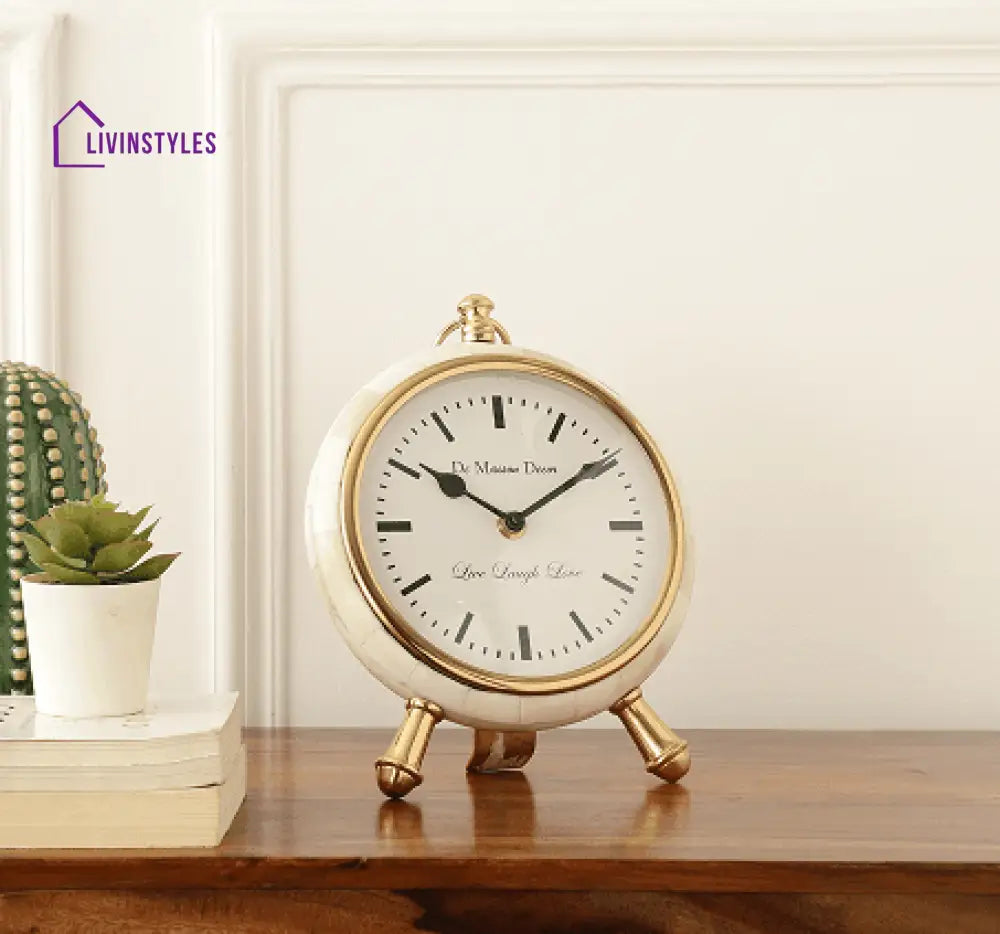 Bone-Framed Table Clock