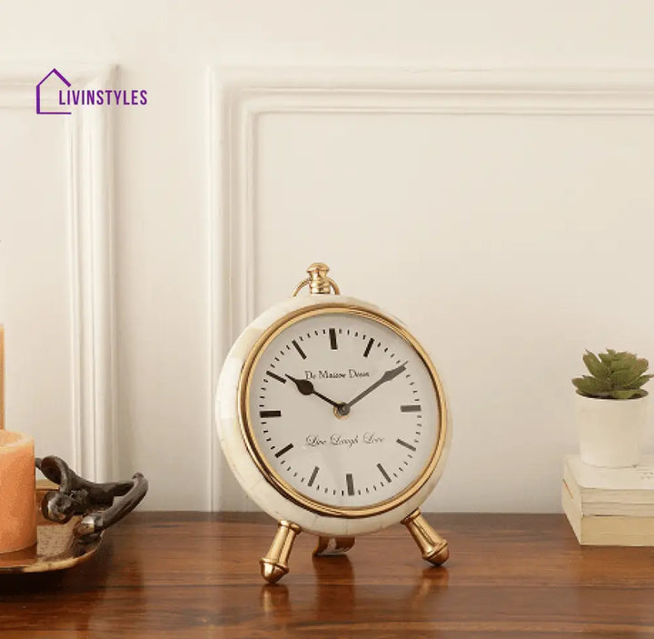 Bone-Framed Table Clock