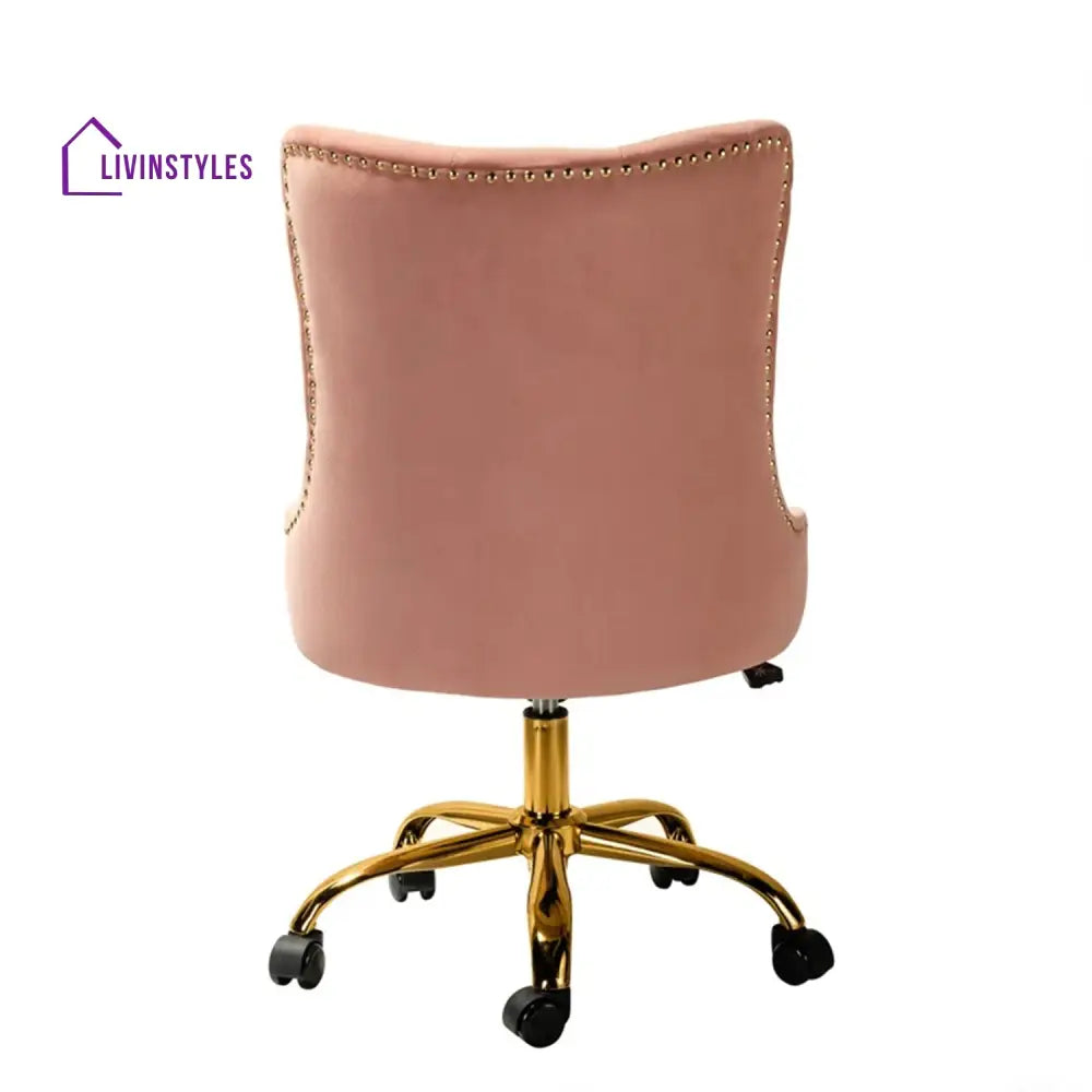 Boss Velvet Tufted Office Chair With Wheels Pink Furniture