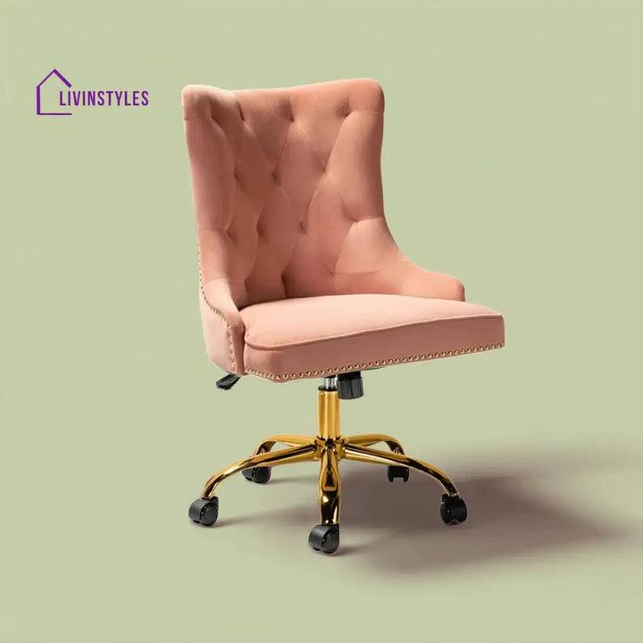 Boss Velvet Tufted Office Chair With Wheels Pink Furniture