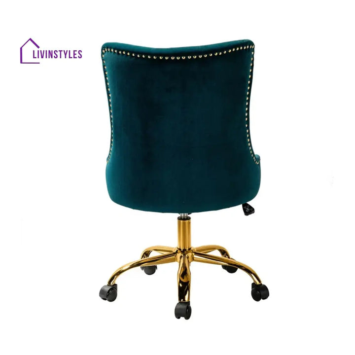 Boss Velvet Tufted Office Chair With Wheels Teal Furniture