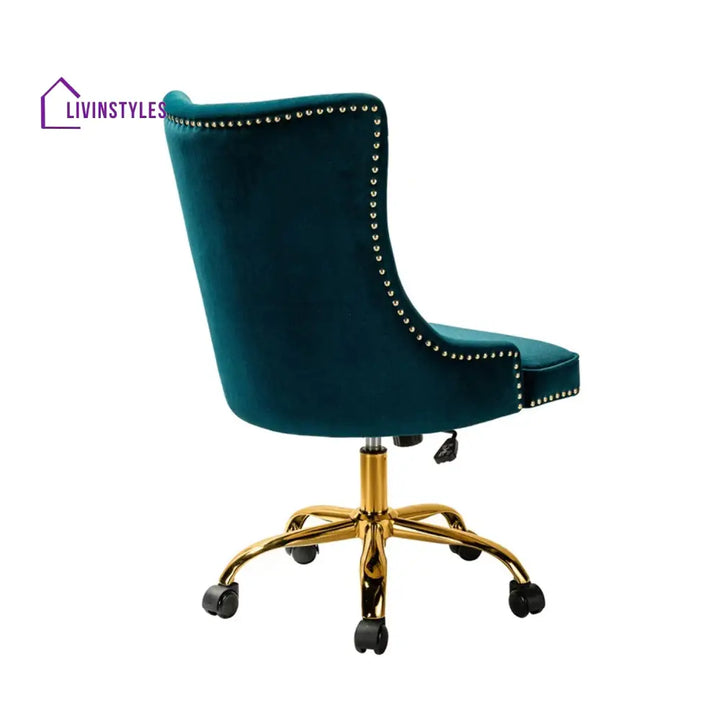 Boss Velvet Tufted Office Chair With Wheels Teal Furniture