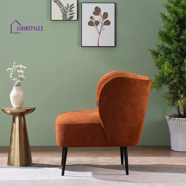 Boucle Brown Lounge Chair Furniture